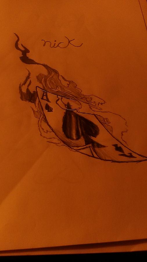 506x900 flaming ace of spades drawing - Ace Of Spades Drawing
