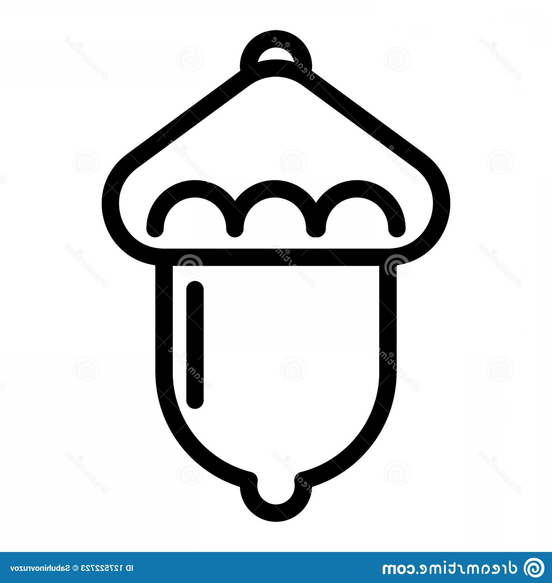 1920x2028 Acorn Line Icon Oak Vector Illustration Isolated White Autumn - Acorn Line Drawing