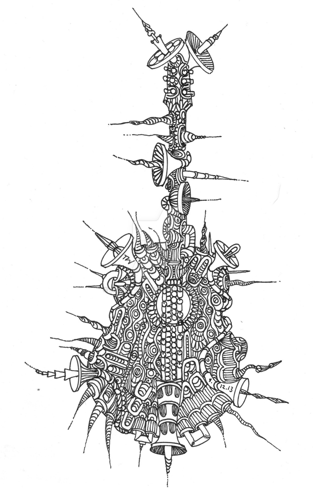1024x1597 asteroid planet drawing acoustic guitar - Acoustic Drawings
