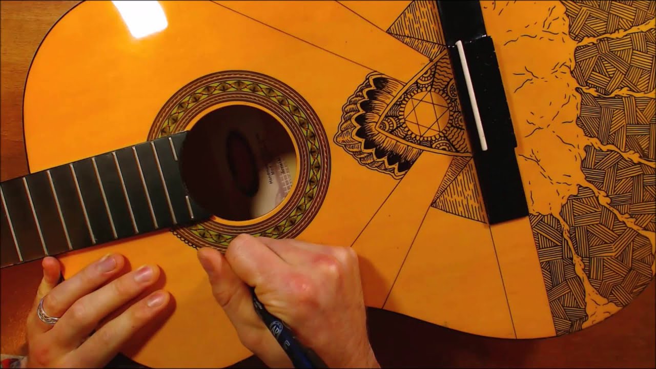 1280x720 Drawing On My Guitar - Acoustic Drawings