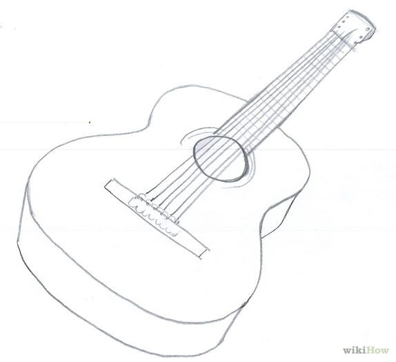 574x525 draw an acoustic guitar i can make this drawings, guitar - Acoustic Guitar Drawing