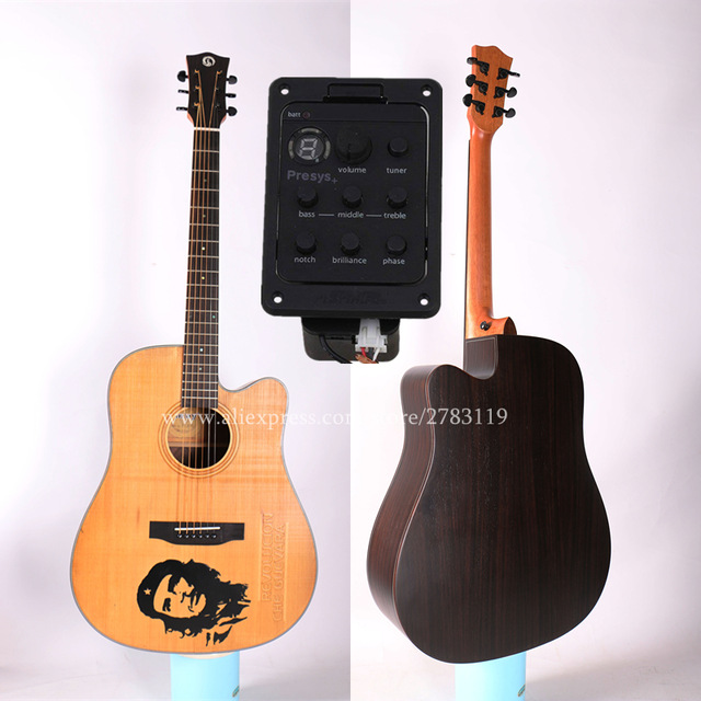 640x640 high end electric acoustic guitar,solid spruce toprosewood - Acoustic Guitar Drawing