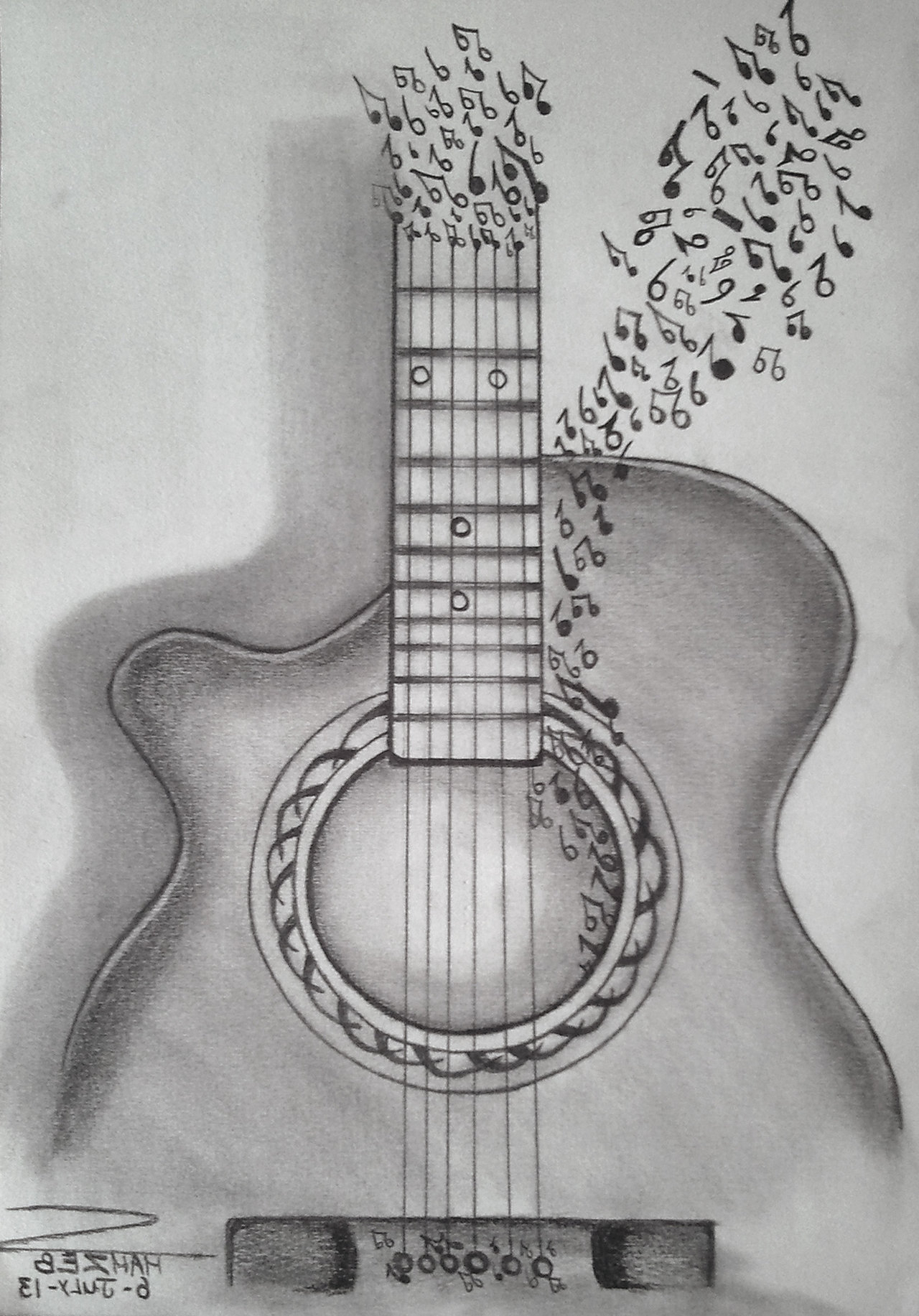 Acoustic Guitar Drawing at PaintingValley.com | Explore collection of