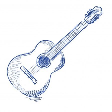 450x450 acoustic guitar, sketch, drawing, illustration painting ideas - Acoustic Guitar Drawing