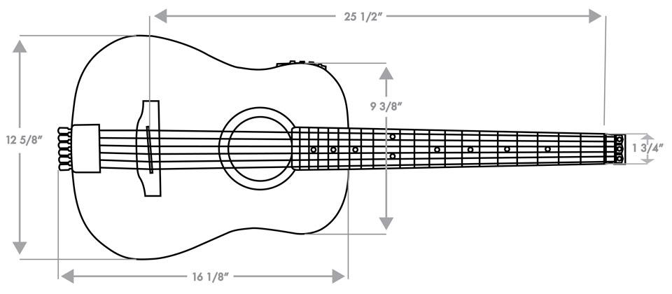 Чертеж гитары акустической гитары