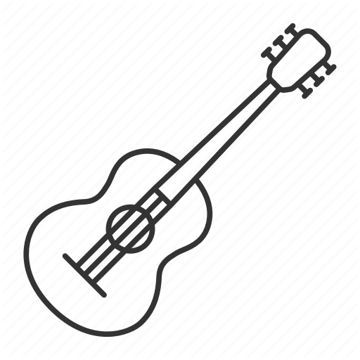 512x512 acoustic, guitar, instrument, melody, music, musical icon - Acoustic Guitar Line Drawing