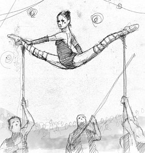 283x300 Acrobat Drawings Fine Art America - Acrobat Drawing