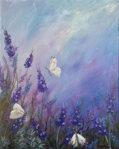 382x479 flowers drawings inspiration lavender in summer acrylic painting - Acrylic Drawings