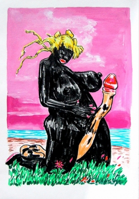 279x400 Lennon Jno Baptiste Drawings - Acrylic Drawings