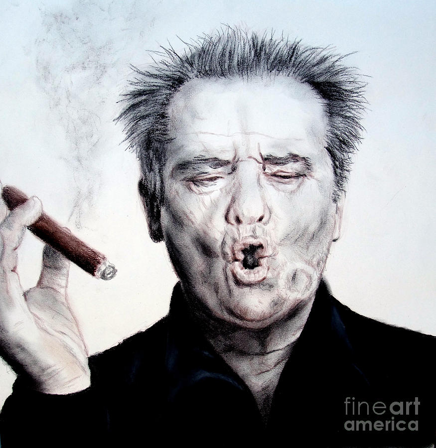 875x900 Actor Jack Nicholson Smoking Drawing - Actor Drawing