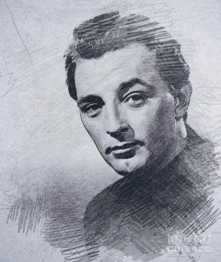 759x900 Robert Mitchum, Vintage Actor Drawing - Actor Drawing