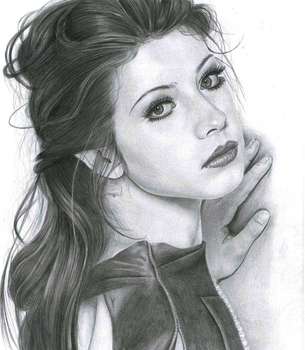 1048x1200 michelle trachtenberg pencil drawing - Actress Drawing
