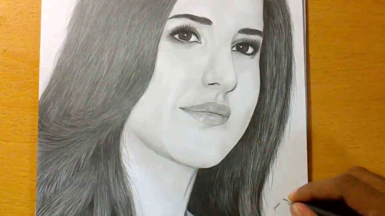 1280x720 pencil drawing of bollywood actress katrina kaif - Actress Drawing