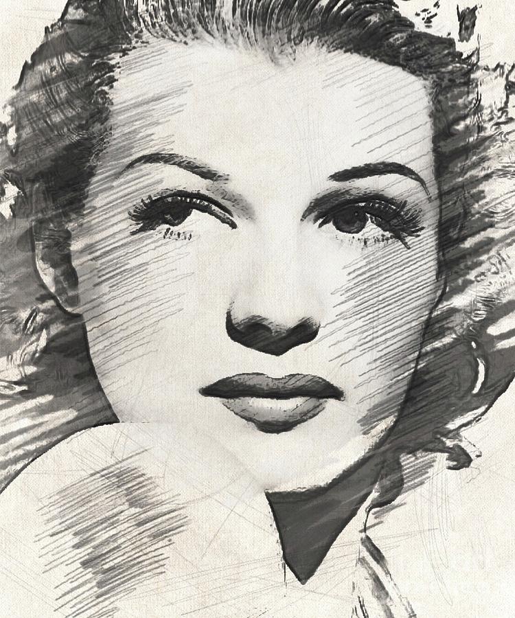 750x900 rita hayworth, vintage actress drawing - Actress Drawing