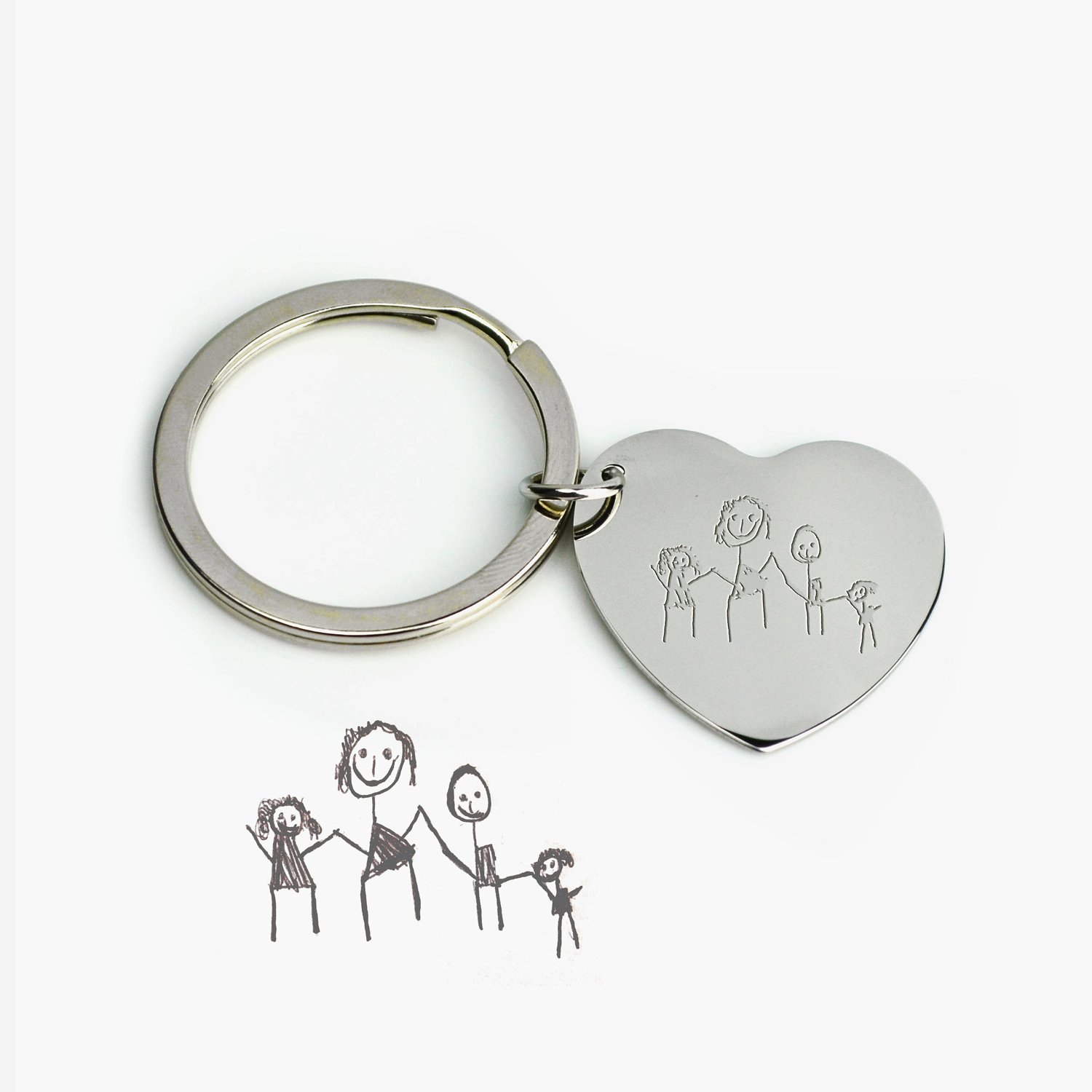 1500x1500 personalized heart shaped keychain - Actual Heart Drawing
