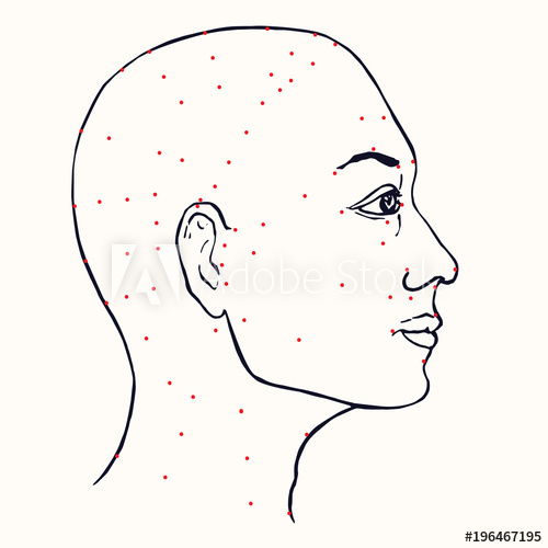 500x500 Face - Acupuncture Drawing