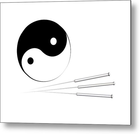 493x471 acupuncture needles and yin yang sign metal print - Acupuncture Drawing