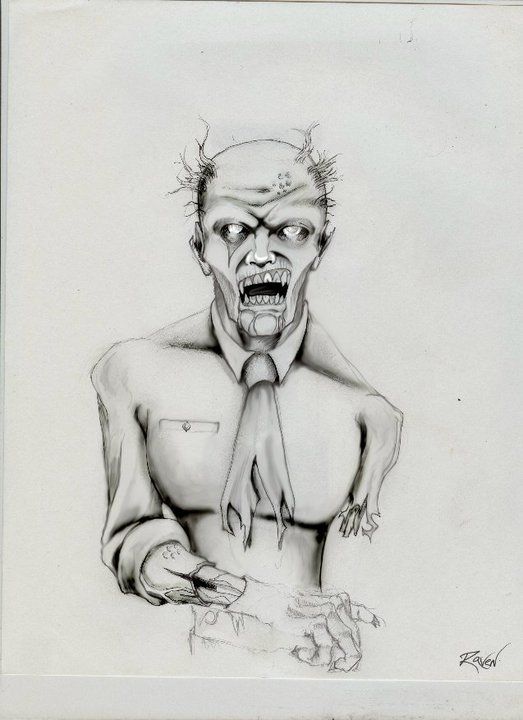 523x720 zombie sketch for ad concept picture pages, picture pages - Ad Drawing
