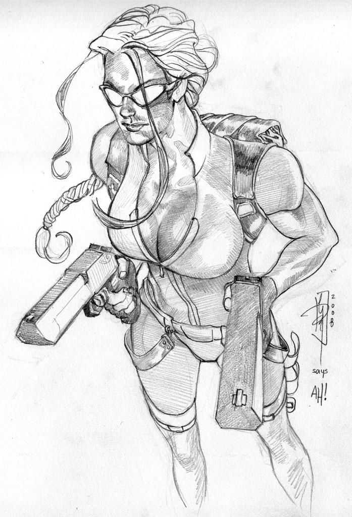 697x1024 Doin' It Like Hughes - Adam Hughes Drawing