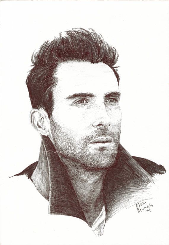 570x824 Adam Levine Maroon The Voice Original Art Por Natemichaelsart - Adam Levine Drawing