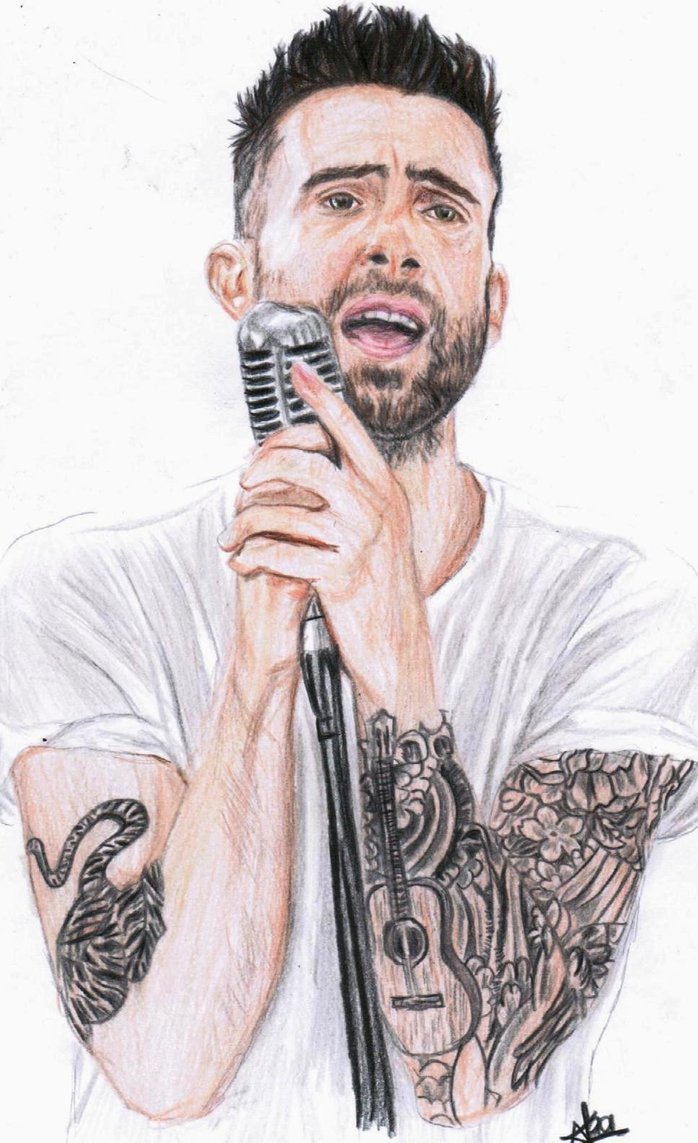 698x1143 Adam Levine Tiger Tattoo Drawing - Adam Levine Drawing