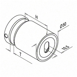260x260 Glass Adapter Adjustable Diameter Ps Glass Fittings - Adapter Drawing