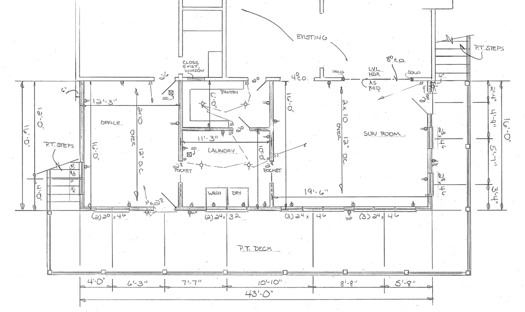 1024x608 Sunroom, Laundry Room, Home Office Addition - Addition Drawing