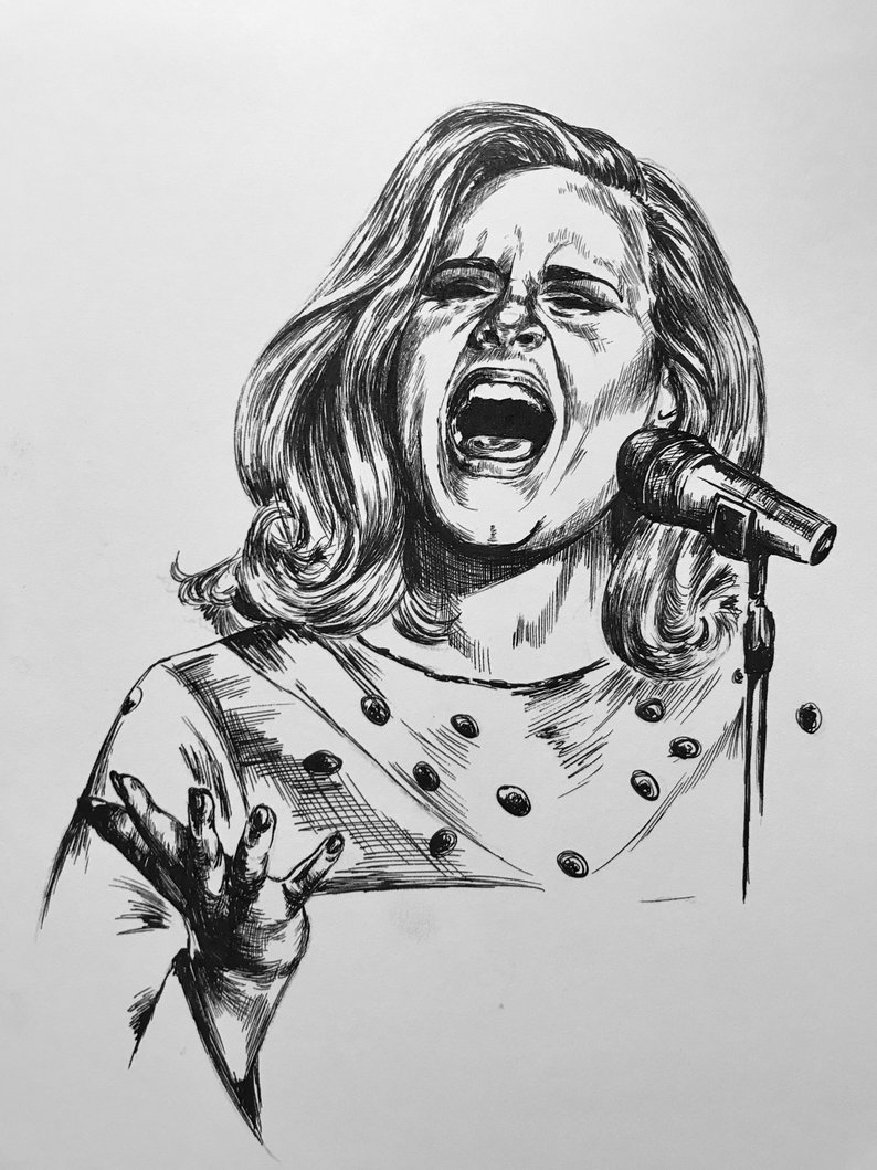 794x1059 Adele Drawing Etsy - Adele Drawing