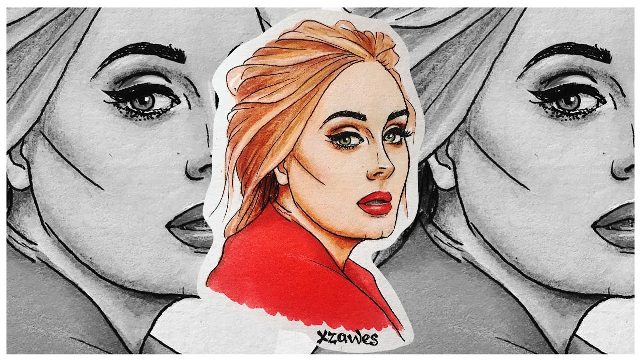 1280x720 Drawing Of Adele - Adele Drawing