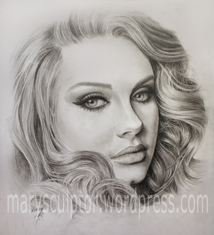 709x779 My Third Adele's Portrait Drawing! Marysculptor - Adele Drawing