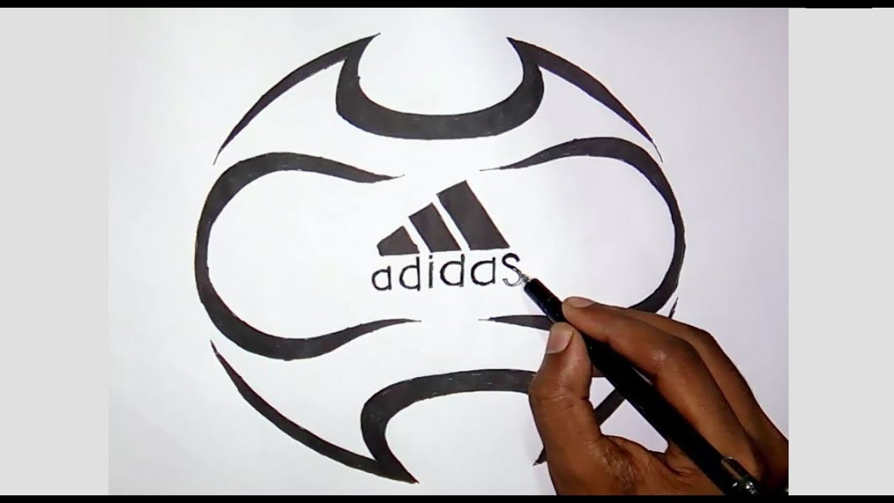1280x720 football with adidas logo drawing - Adidas Drawing