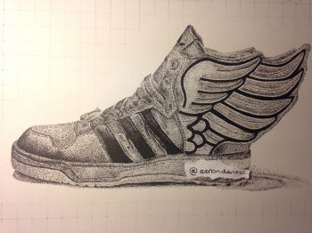 350x262 artfido buy art online realistic drawing of adidas jeremy - Adidas Drawing Shoes