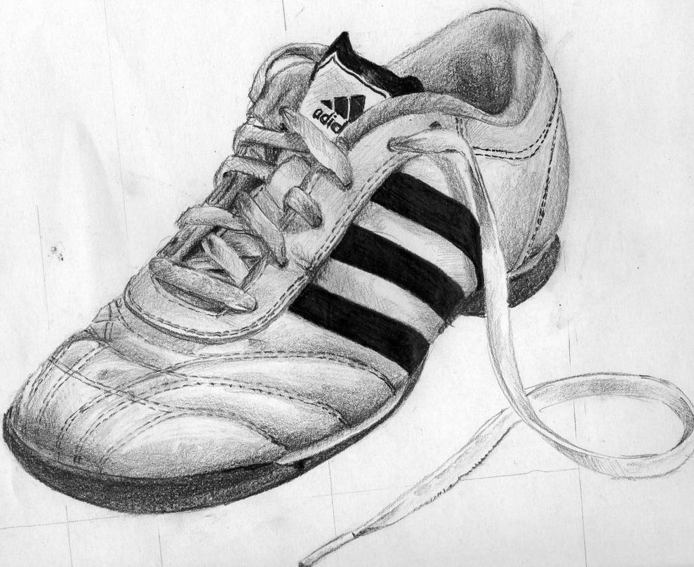 989x808 adidas shoe pencil drawing - Adidas Drawing Shoes