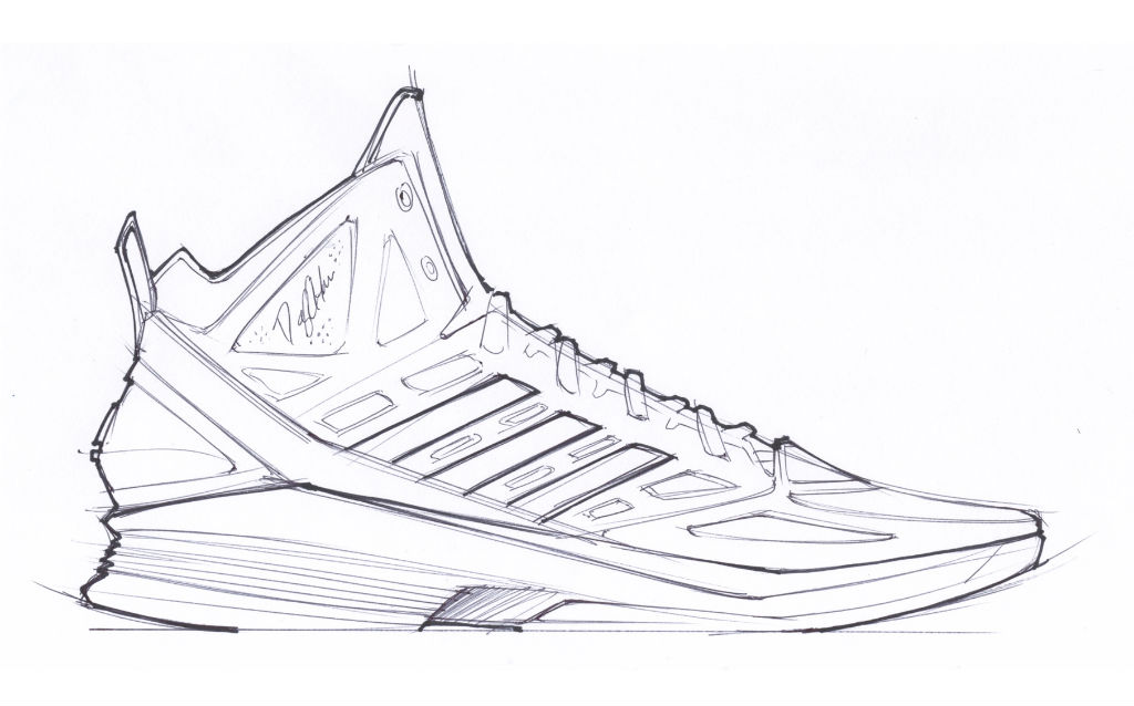 1024x638 How To Draw Basketball Shoes - Adidas Shoes Drawing