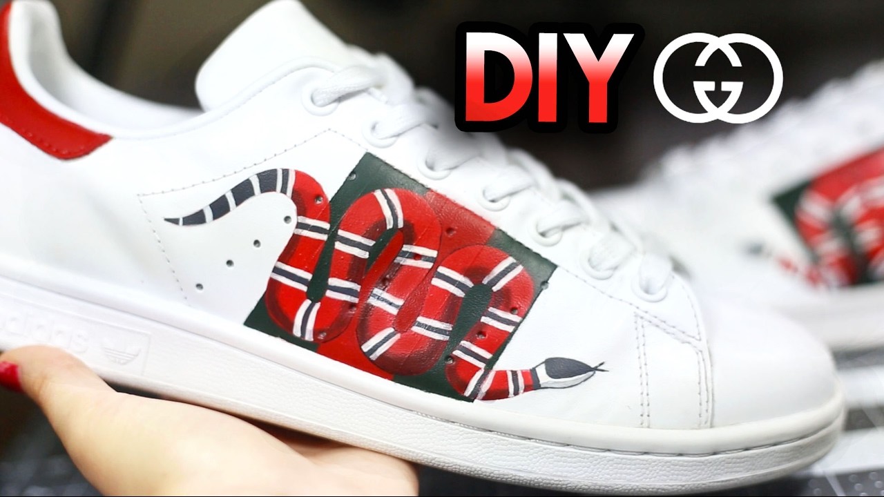 1280x720 how to gucci snake custom shoes from adidas stan smiths, drawing - Adidas Shoes Drawing