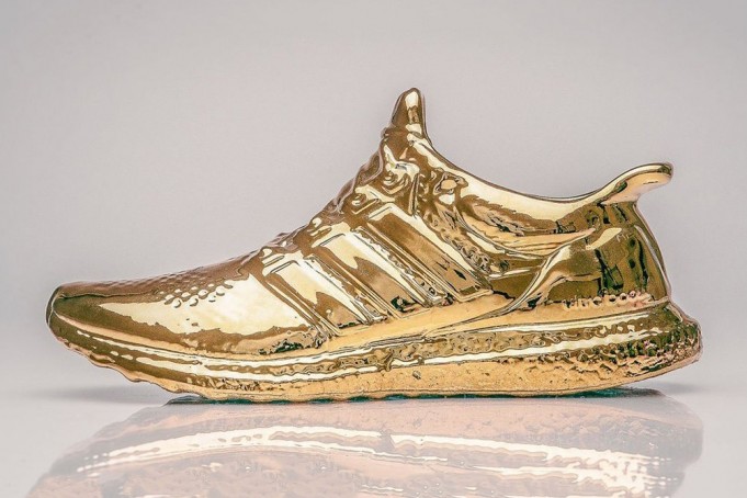 681x454 Artist Creates An Adidas Ultra Boost Sculpture In Gold The Source - Adidas Ultra Boost Drawing