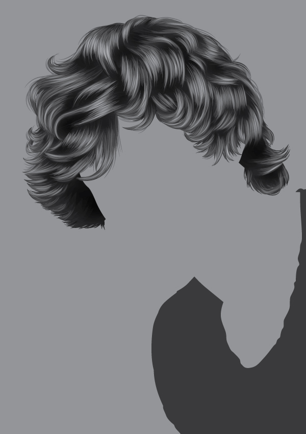 600x849 how to render short, detailed hair in adobe illustrator - Adobe Illustrator Drawing