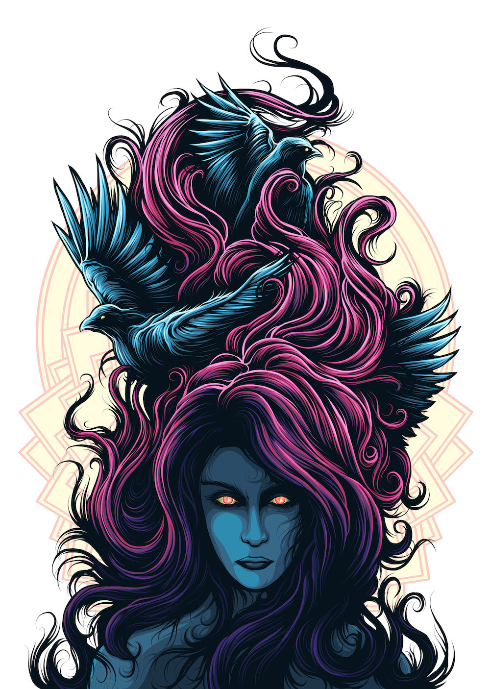 1000x1406 Make It On Mobile Dan Mumford's Psychedelic 'screen Printed - Adobe Illustrator Drawing