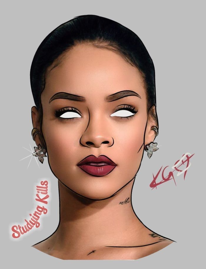 700x915 rihanna badgalriri oulines adobe illustrator draw in shades only - Adobe Illustrator Drawing