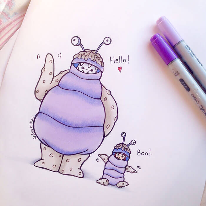 700x700 baymax reimagined in cute drawings of disney characters - Adorable Drawings