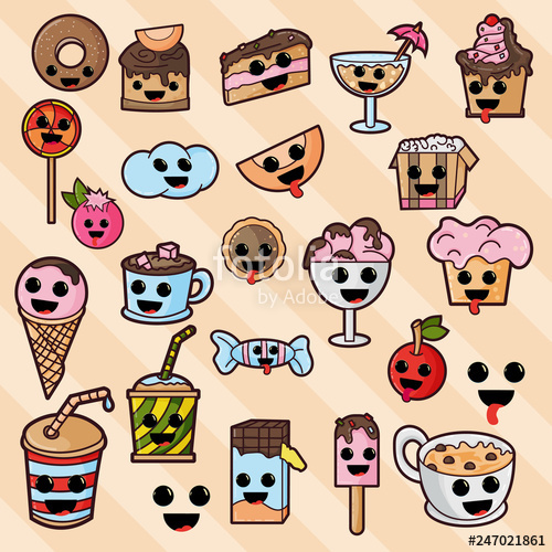 500x500 illustration in kawaii style cute nice, adorable drawings, icons - Adorable Drawings