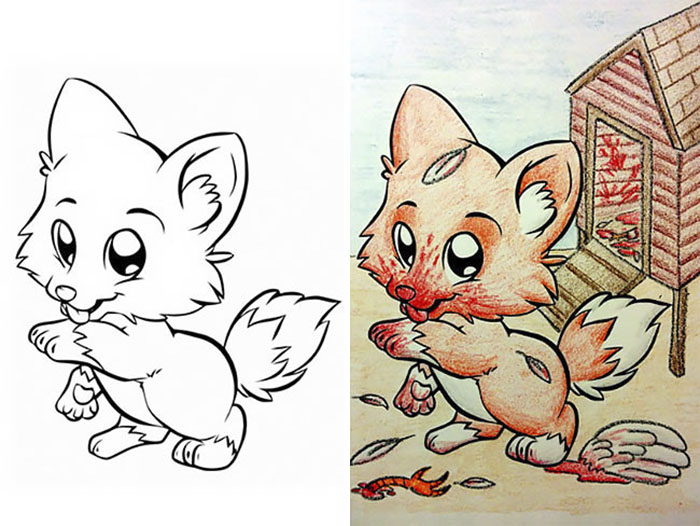 700x526 Times Adults Did Coloring Books For Kids, And The Result Was - Adult Drawings