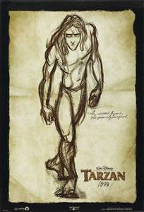 204x300 tarzan movie poster sided original rare advance drawing version - Advance Drawing
