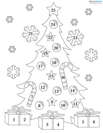329x425 printable christmas advent calendar - Advent Calendar Drawing