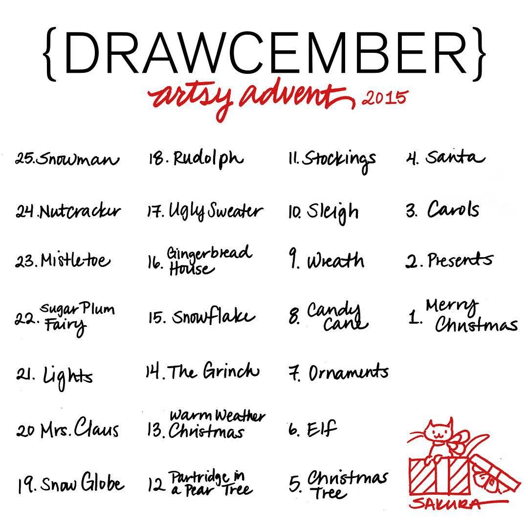 1080x1080 Drawcember Artsy Advent Listready To Do This! - Advent Drawing