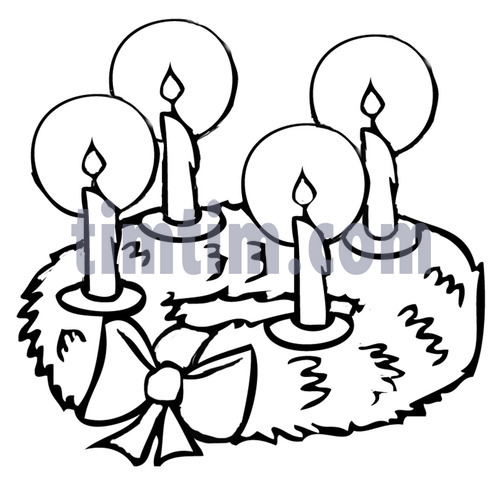 502x480 Free Drawing Of Advent Wreath Bw From The Category Christmas - Advent Drawing