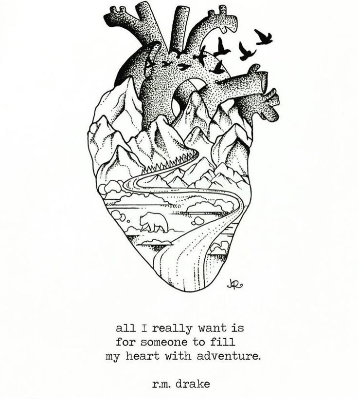 736x827 Heart Full Of Adventure Q U O T E S Quotes, Words Quotes - Adventure Drawing