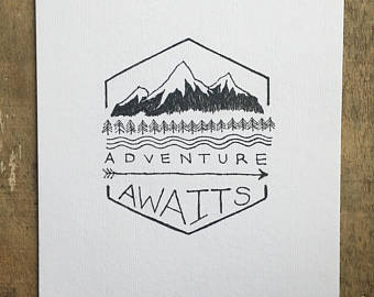 340x270 Camping Print Adventure Art Pen And Ink Drawing Etsy - Adventure Drawing