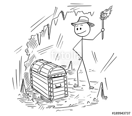 500x439 Cartoon Stick Man Drawing Illustration Of Adventure Man Who Found - Adventure Drawing