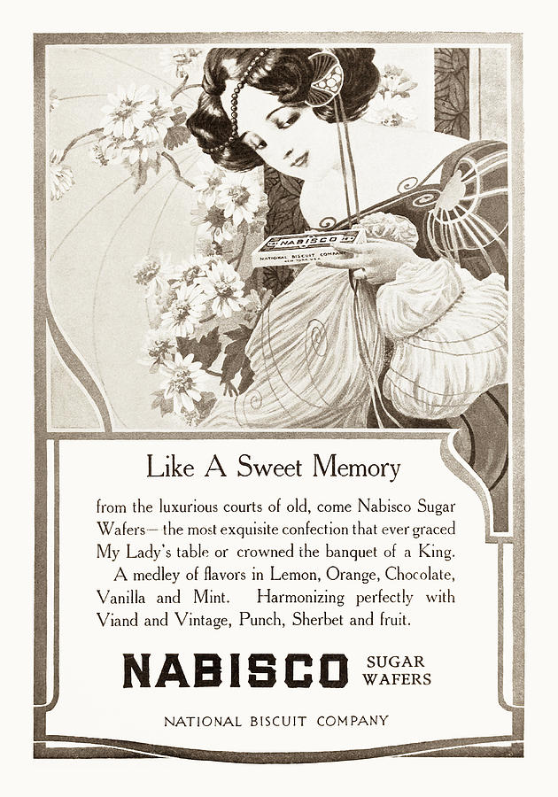 630x900 nabisco sugar wafers advertisement drawing - Advertisement Drawing